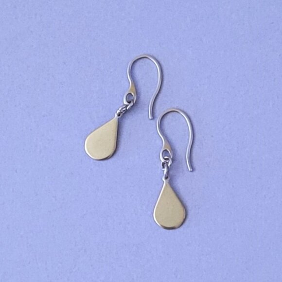 TEARDROP Stainless Steel HOOK Earrings Minimalist - Picture 9 of 16